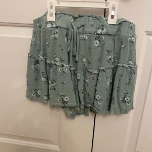 Altar’d State Green Floral Shorts